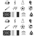 Symbolbogen, auf selbstklebender Klarsichtfolie, mit 975 Symbolen, schwarz, 